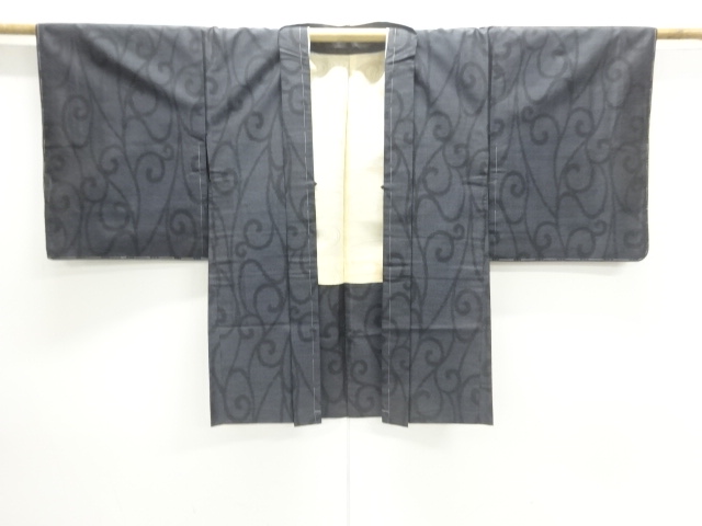  唐草模様織り出し本場泥大島紬着物アンサンブル